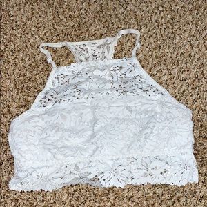 White high neck Aerie Bralette